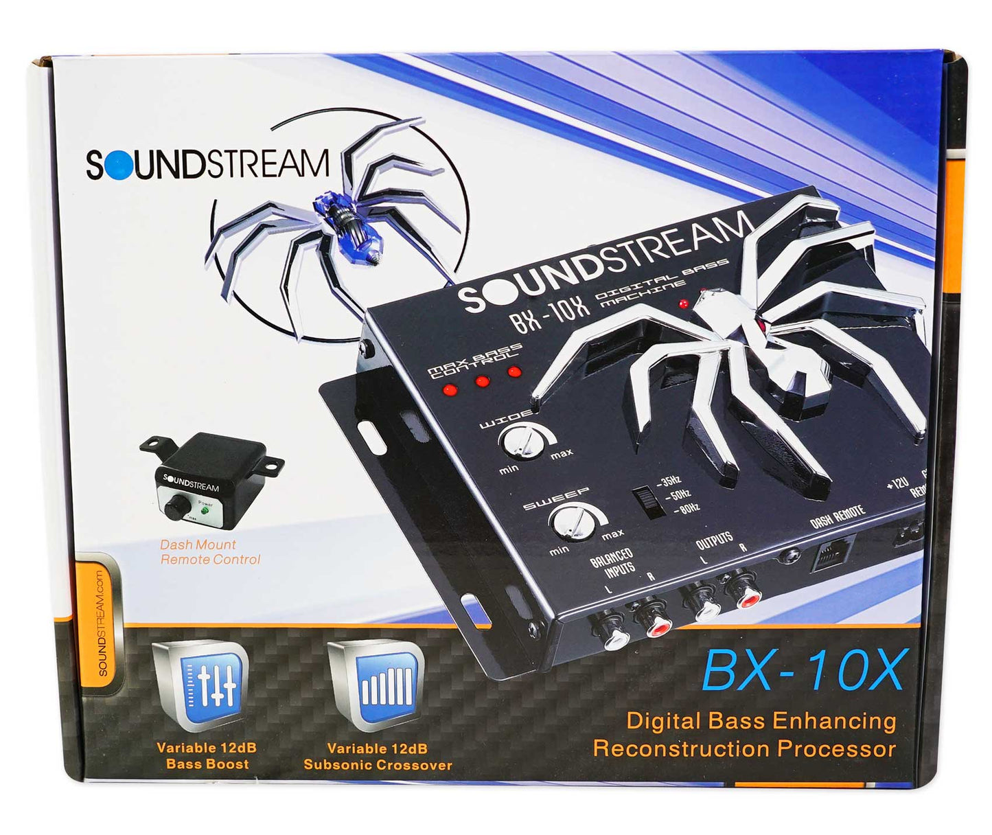 SOUNDSTREAM BX-10X Car Digital Bass Booster Sound Processor+Remote+RCA Cable