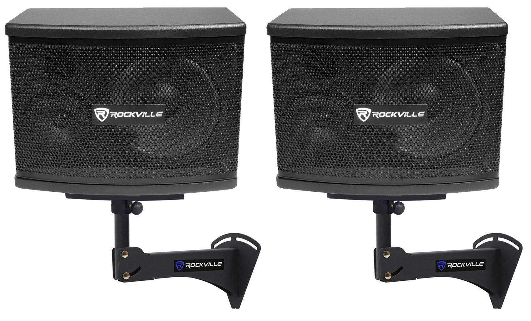 KPS65 6.5" Karaoke Speakers 2-Pack + Adjustable Wall Mount Brackets Bundle