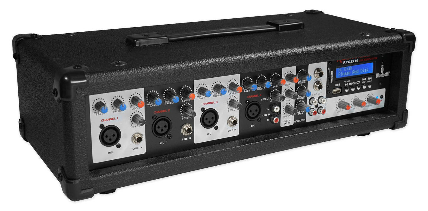 Rockville 4 Channel 800w Powered Mixer w/ Bluetooth/USB/SD