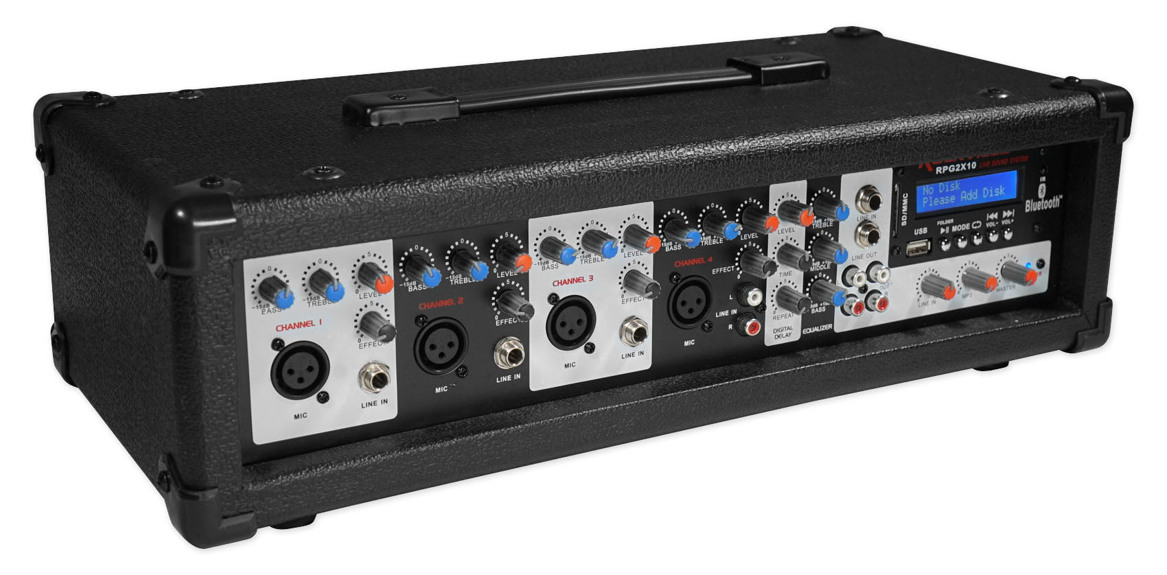 Rockville 4 Channel 800w Powered Mixer w/ Bluetooth/USB/SD