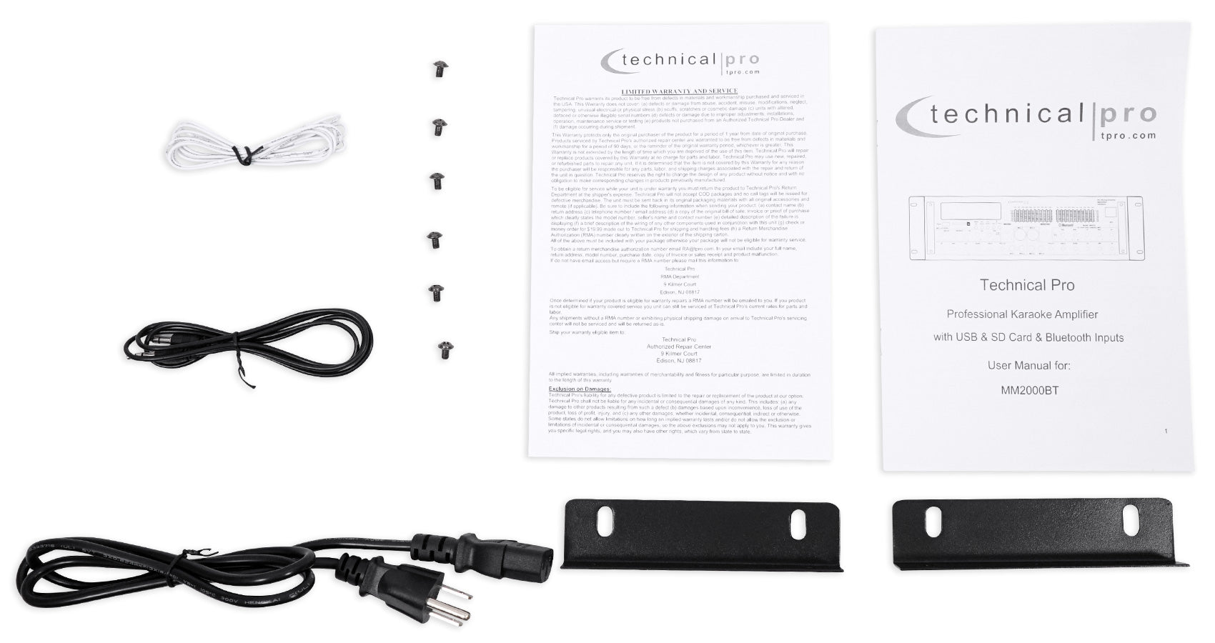 Technical Pro MM2000BT Bluetooth Karaoke Machine System+(2) 5.25" White Speakers