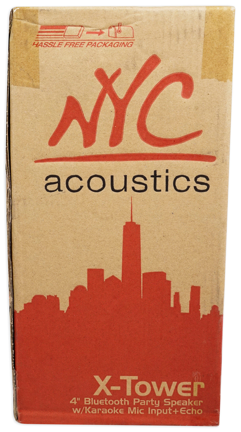 NYC Acoustics X-Tower Dual 4" Bluetooth Speaker w/ Sound Activated LED's+Remote