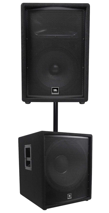 JBL JRX212 1,000 Watt 12" 2-Way DJ P/A Speaker+18" 1,400w Subwoofer Pro Sub