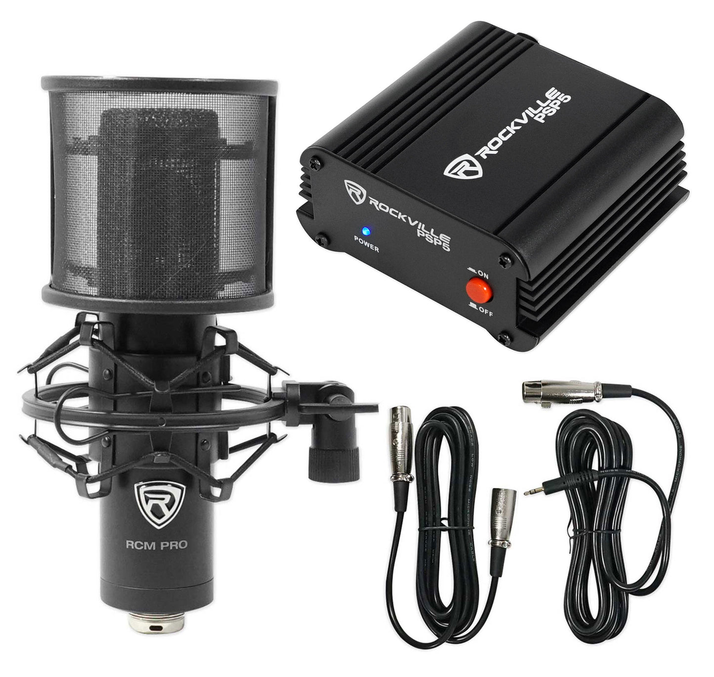 RCM PRO Microphone + PSP5 Phantom Power Supply Bundle