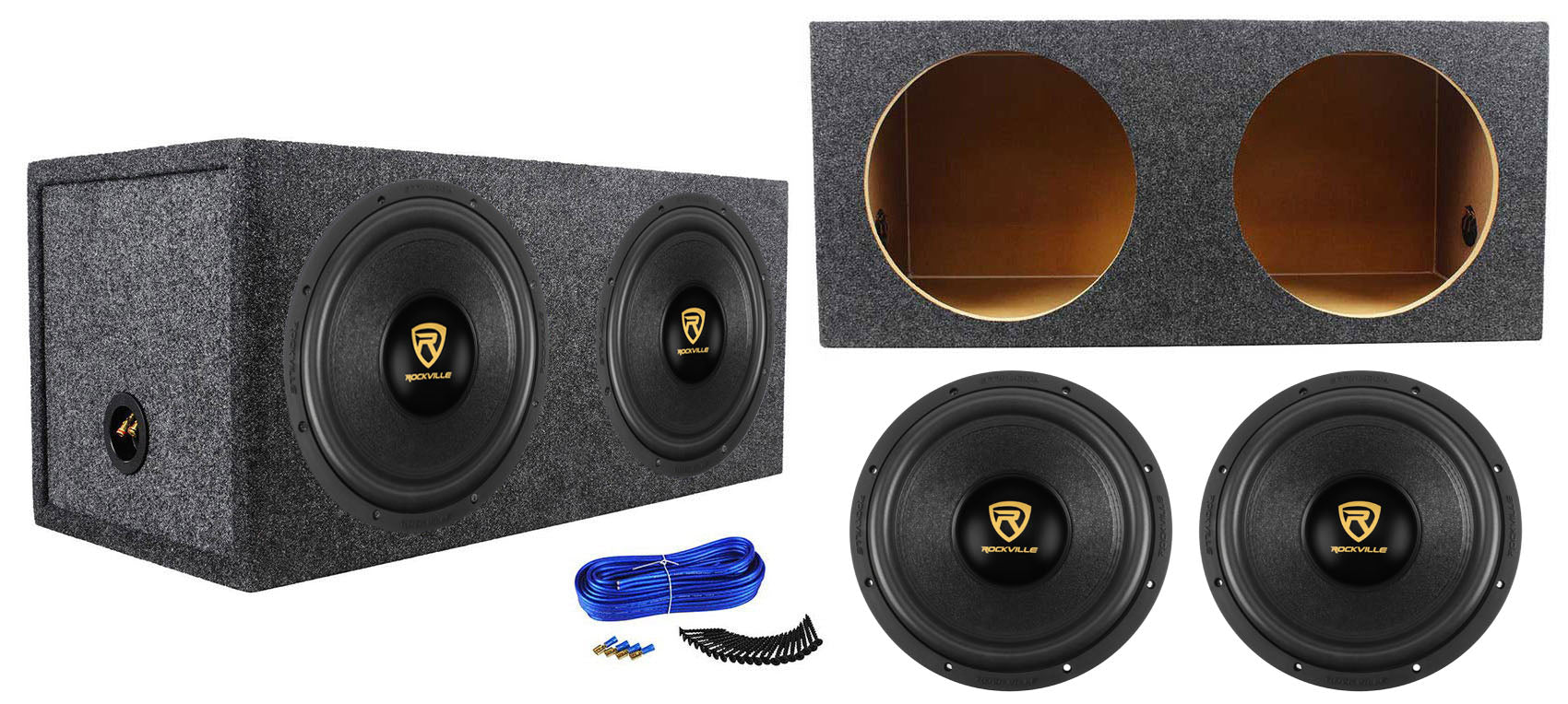 K9 Series 12" D4 V3 Subwoofer 2-Pack + Dual 12" Sealed Enclosure Bundle