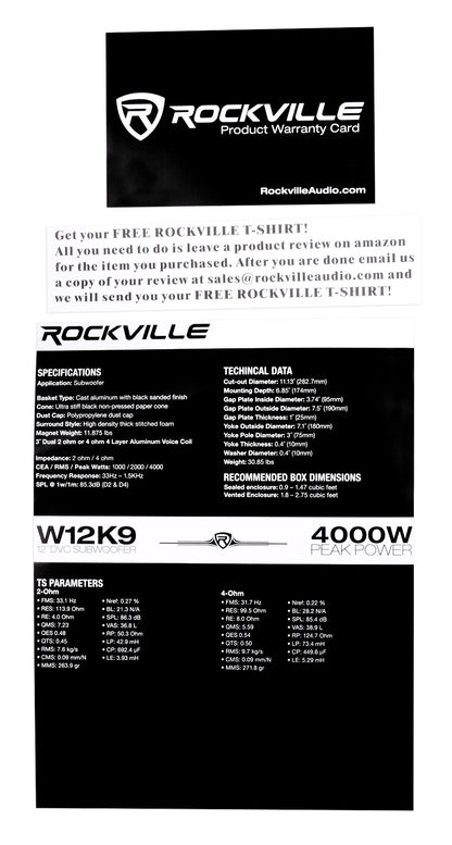 K9 Series 12" D4 V3 Subwoofer 2-Pack + Dual 12" Sealed Enclosure Bundle