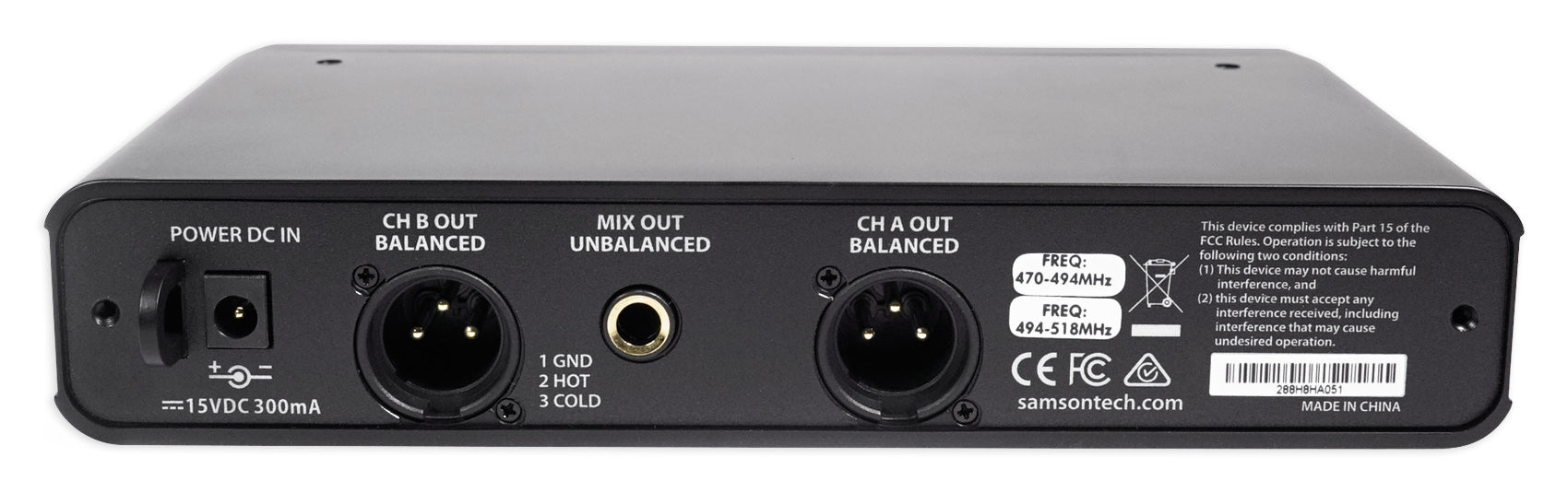 Samson Concert 288 UHF Beltpack Lavalier Headset Wireless Microphone+Mic Stand