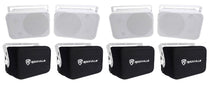 Rockville HP65S-8 White 4-Pack + RWBC65S Covers Bundle