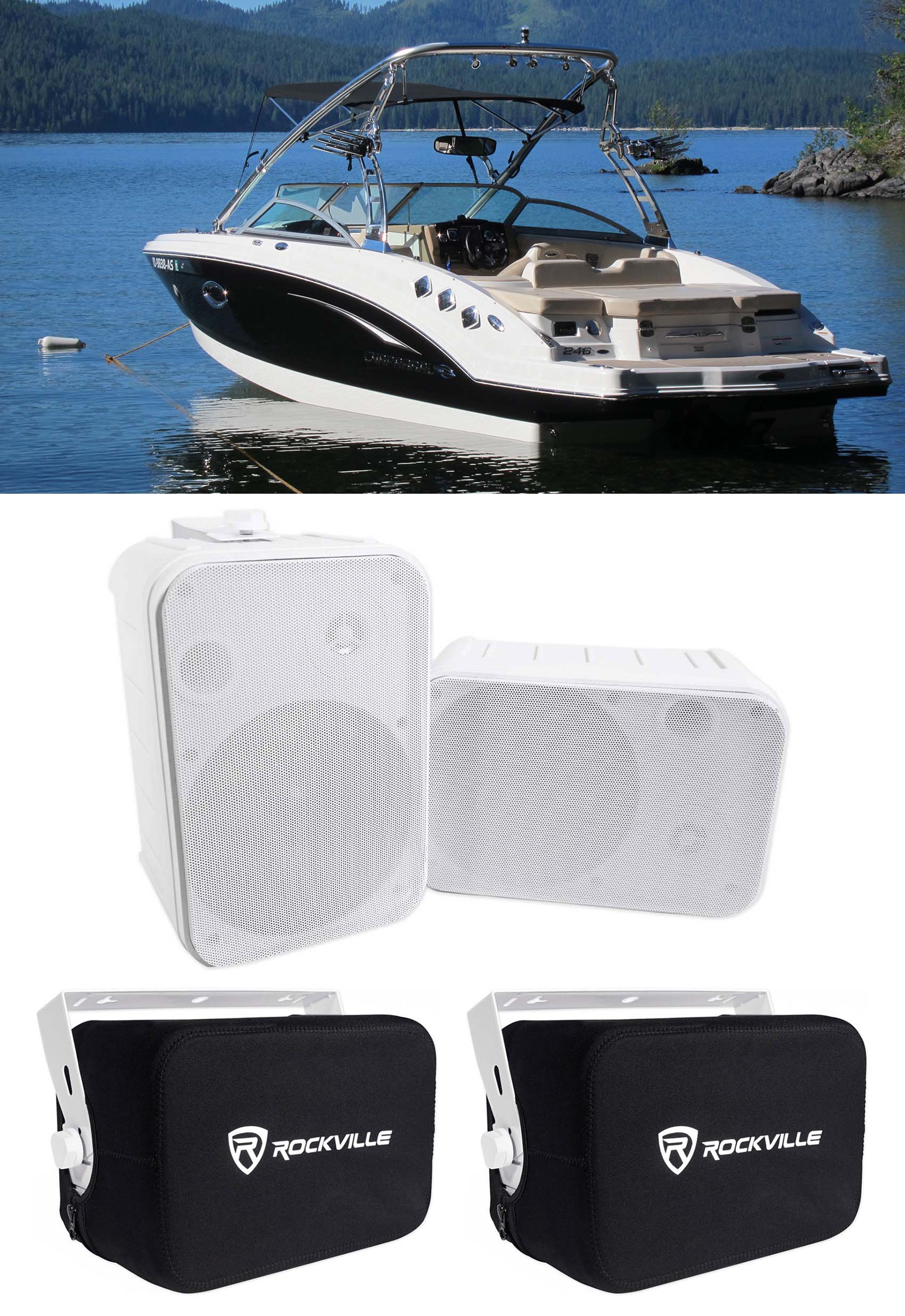 HP65S White 2-Pack + RWBC65S Speaker Covers Bundle