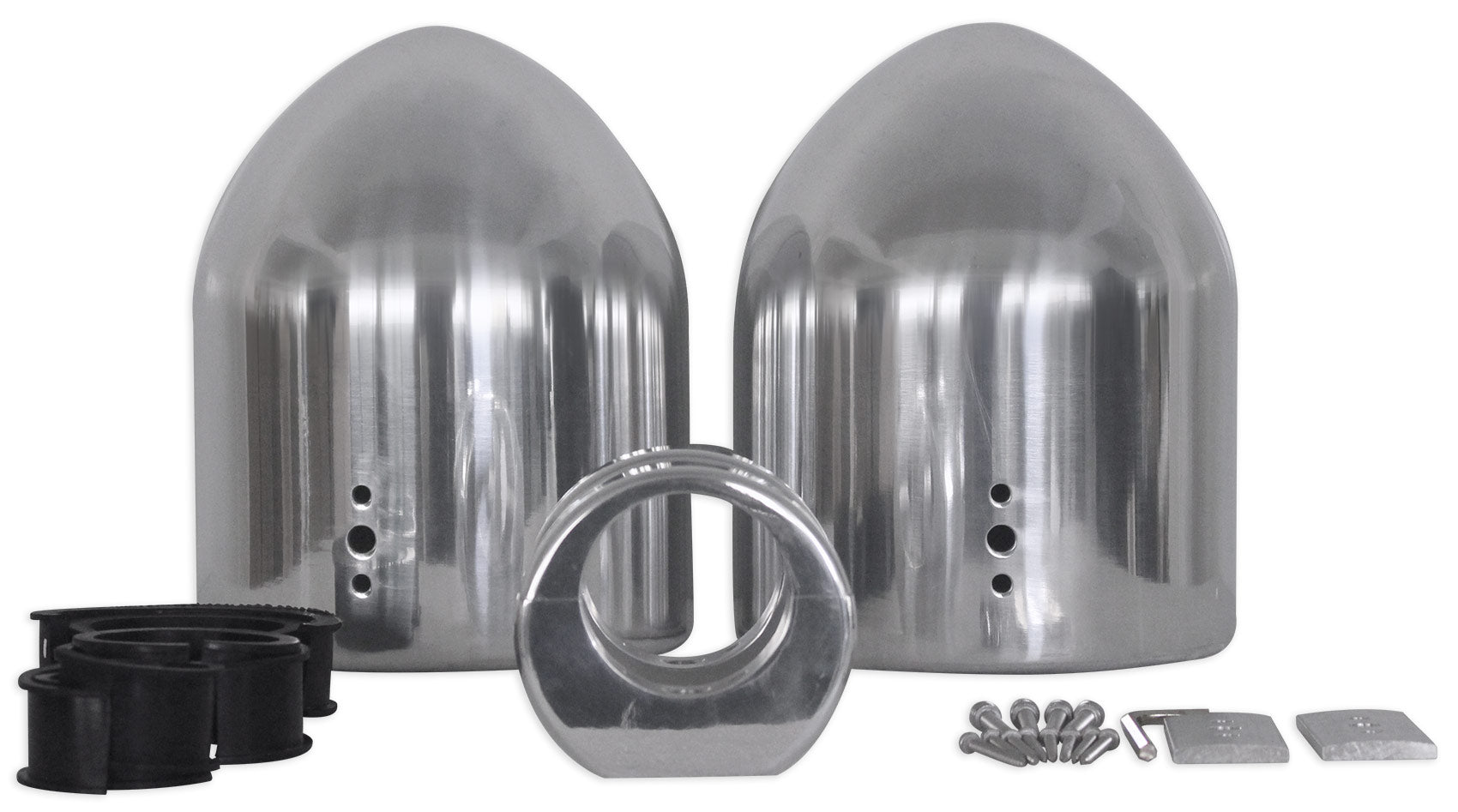 MAC65S Polished 6.5" Tower Speaker Pods 2-Pack + MacSwivelS Clamps Bundle