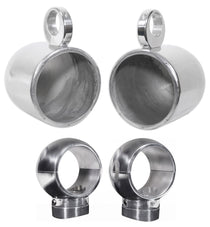 MAC80S Polished 7.7" Tower Speaker Pods 2-Pack + MacSwivelS Swivel Clamps Bundle