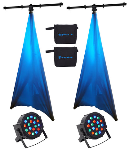 RVLS1 Lighting Tree Stand 2-Pack + RSC7W Scrim 2-Pack + RockPAR50 2-Pack Bundle