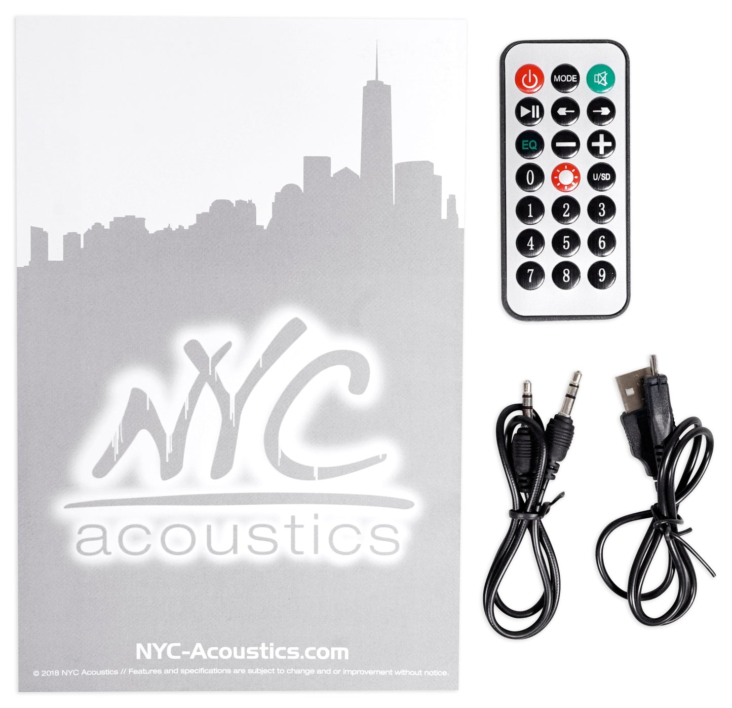 NYC Acoustics X-Tower Bluetooth Karaoke Machine System w/LED's+(2) Wireless Mics