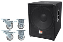 PBG18 18" Passive Subwoofer + WH4 Locking Caster Wheels Bundle