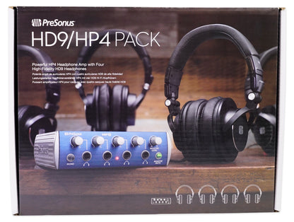PRESONUS HP4 Headphone Amplifier+ (4) HD9 Studio Headphones + (4) Recording Mics