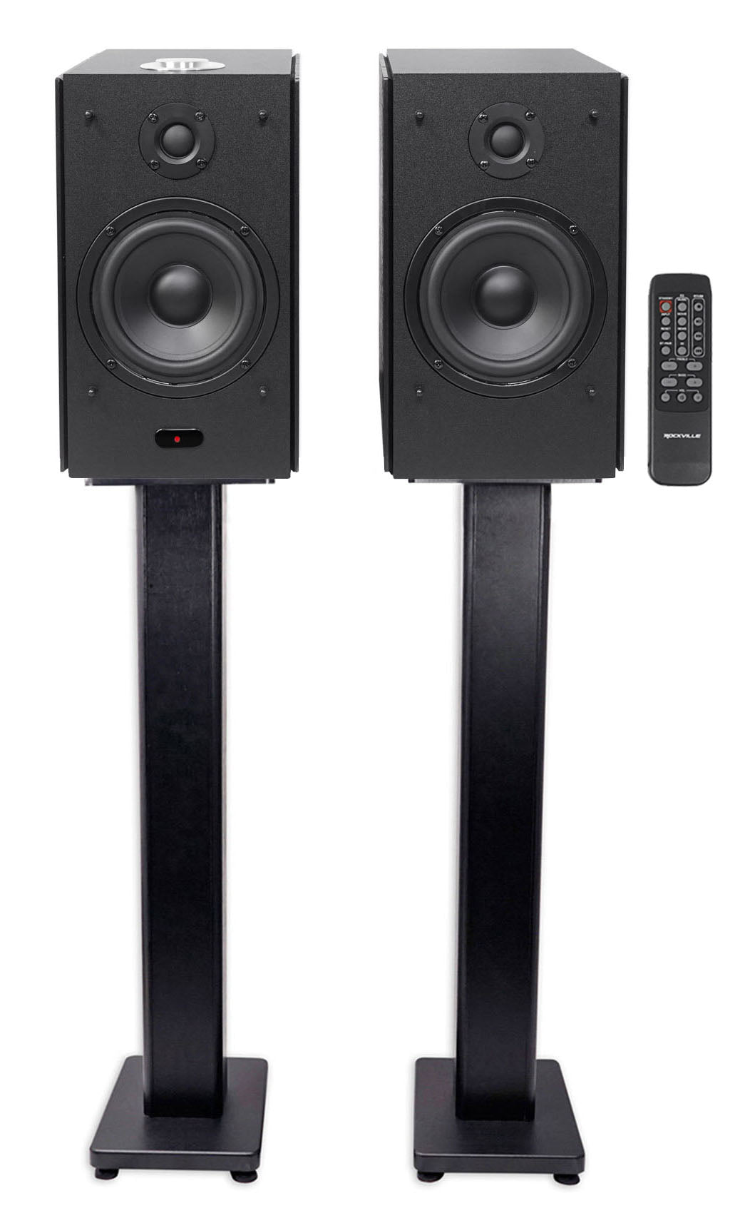 HD5B Black + RHTSB 36" Speaker Stands Bundle