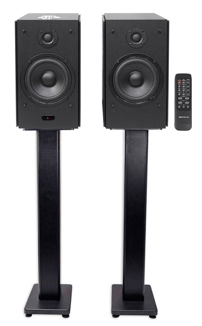 HD5B Black + RHTSB 36" Speaker Stands Bundle