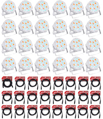 RockPAR50 White 24-Pack + DMX Cables Bundle
