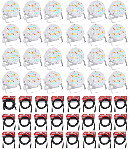 RockPAR50 White 24-Pack + DMX Cables Bundle