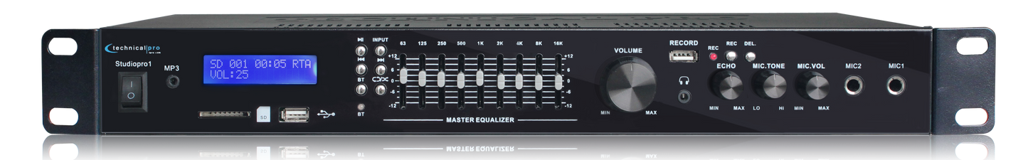 SPG84 8" Passive Speakers 2-Pack + Recording Deck + Amplifier Bundle