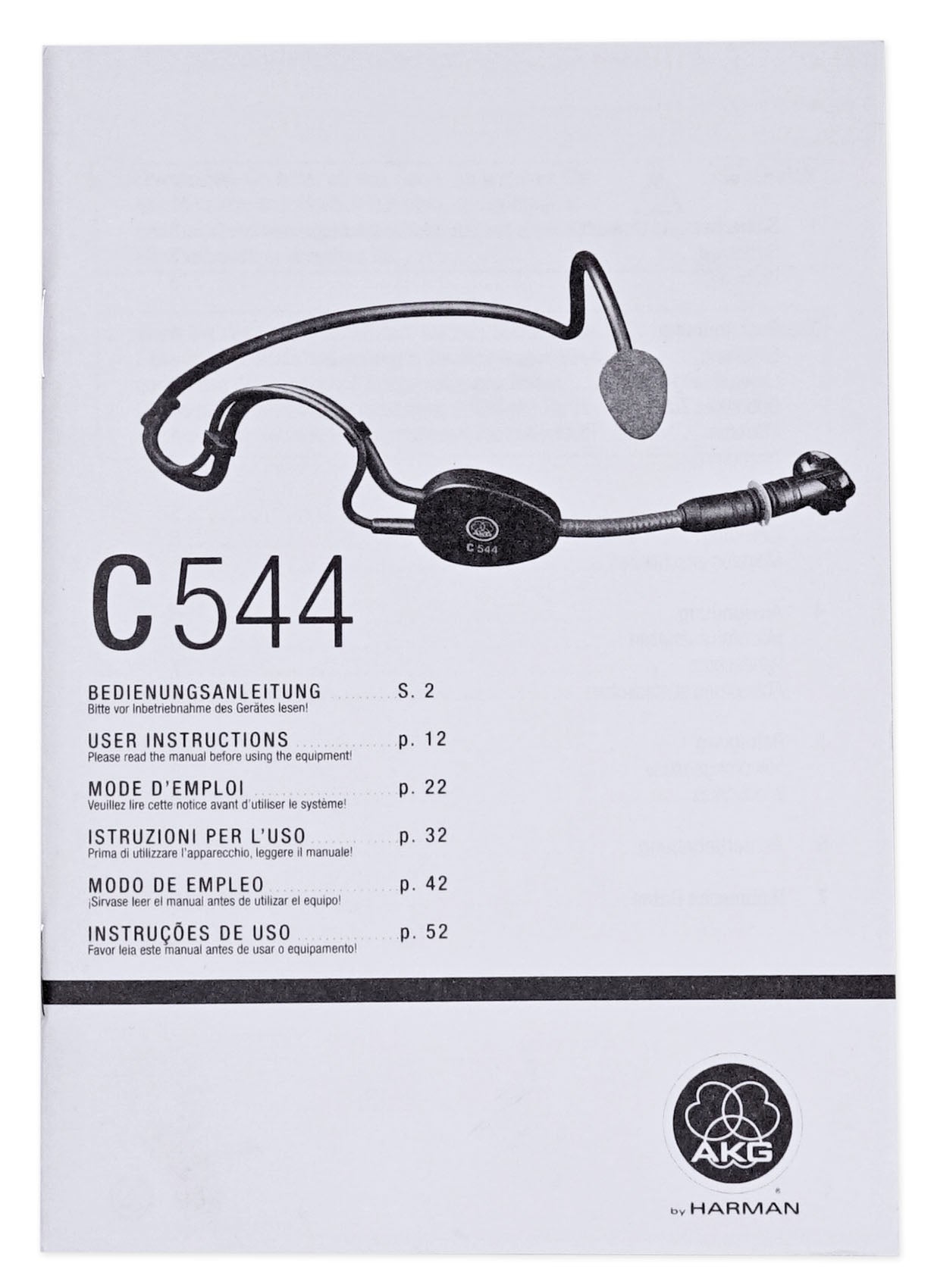 AKG C544 L Fitness Headset Microphone + Speaker For Workout Yoga Spin Pilates