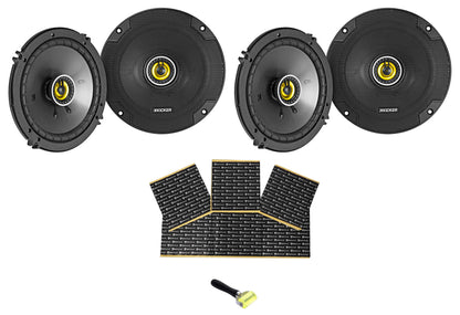 (4) KICKER 46CSC654 CSC65 6.5" 600w 4-Ohm Car Audio Coaxial Speakers+Rockmat