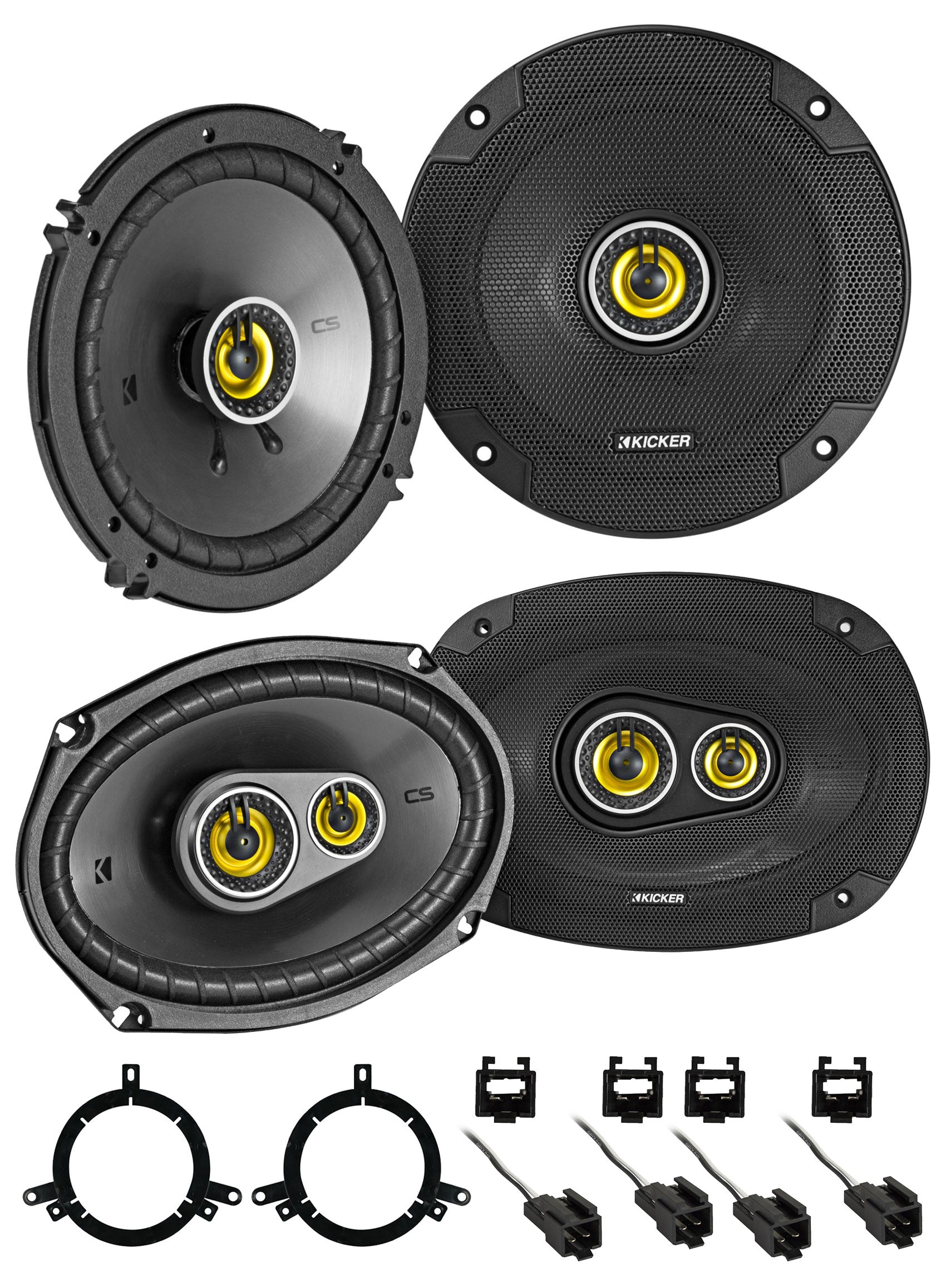Kicker 46CSC Front + Rear Speaker Replacement Kit For 1998-04 Dodge Intrepid