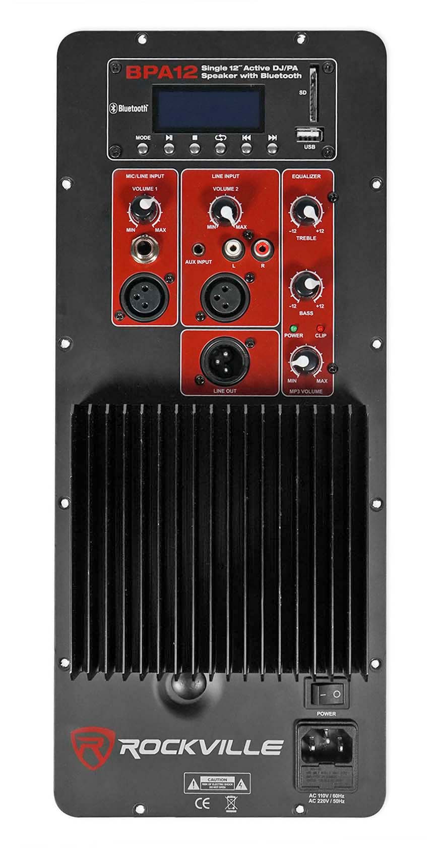 Rockville BPA12 AMP SU Professional Powered Active 600w PA Bluetooth Amp Plate