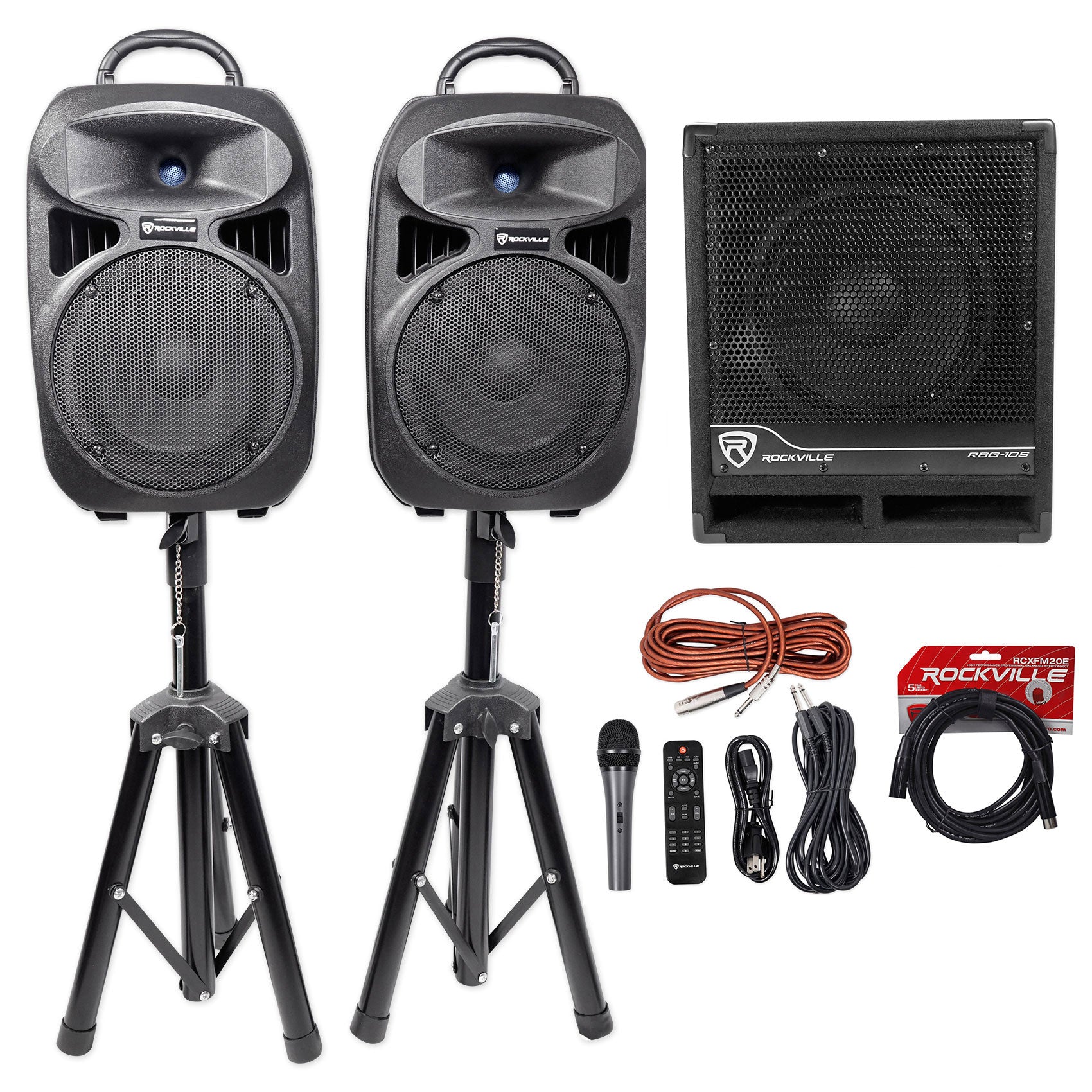 RPG082K Dual 8" PA System + RBG10S Subwoofer Bundle