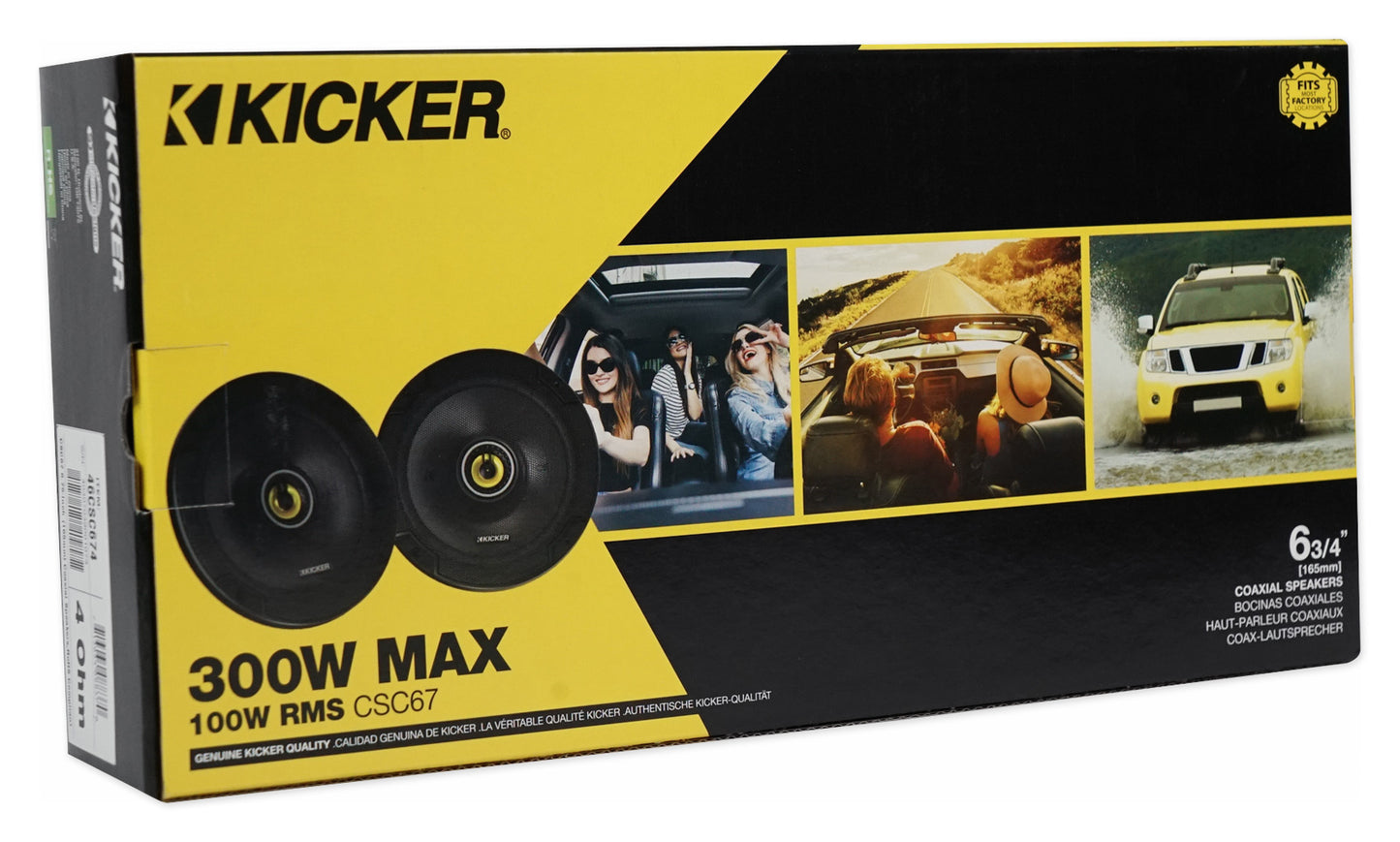 (4) KICKER 46CSC674 6.75" 6-3/4" 600w 4-Ohm Car Audio Coaxial Speakers CSC674