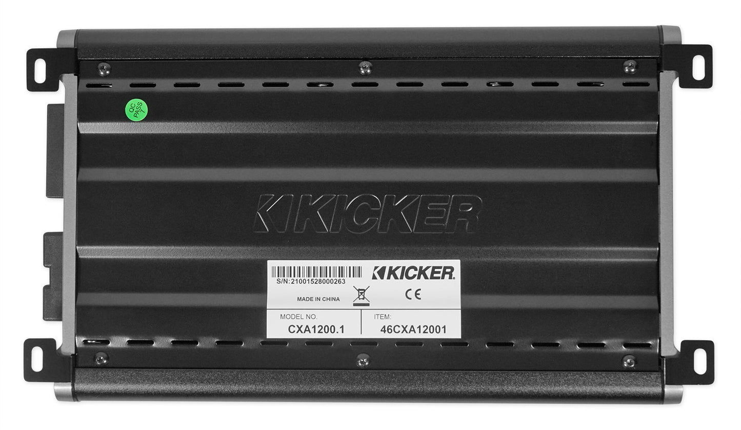 KICKER 46CXA12001 CXA1200.1 1200 Watt RMS Mono Class D Car Amplifier+Amp Kit