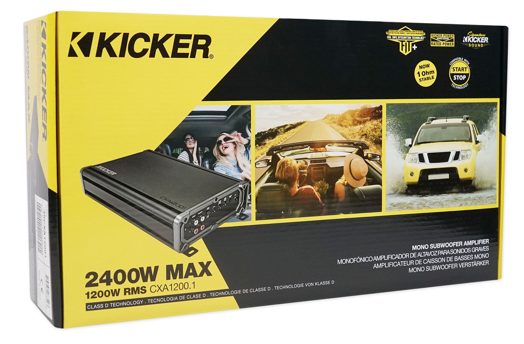 KICKER 46CXA12001 CXA1200.1 1200 Watt RMS Mono Class D Car Amplifier+Amp Kit
