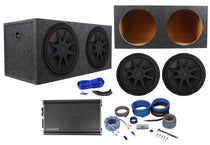 2) Kicker 43CVR152 COMPVR 15" 2000W Subwoofers+Sealed Sub Box+Amplifier+Amp Kit