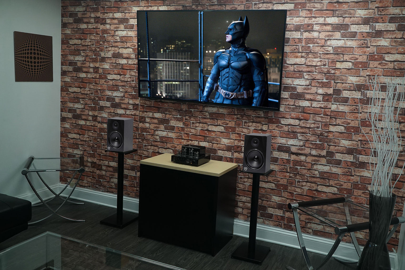 APM5B Black + RS29B 29" Speaker Stands Bundle