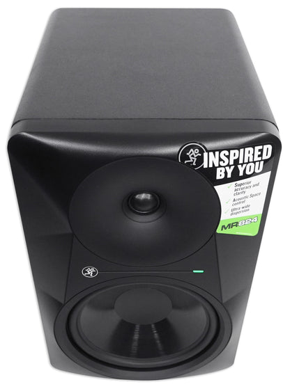 Pair Mackie MR824 8” 85 Watt Powered Active Studio Monitor Speakers+21" Stands