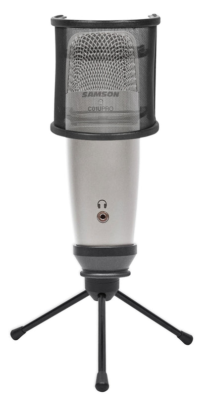 Samson C01U Pro USB Studio Condenser Microphone+Tripod Stand+Curved Pop Filter