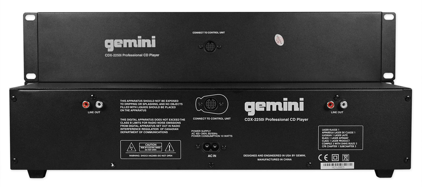 Gemini CDX-2250i DJ Dual Two Deck CD/MP3 Media Player+Adjustable Stand