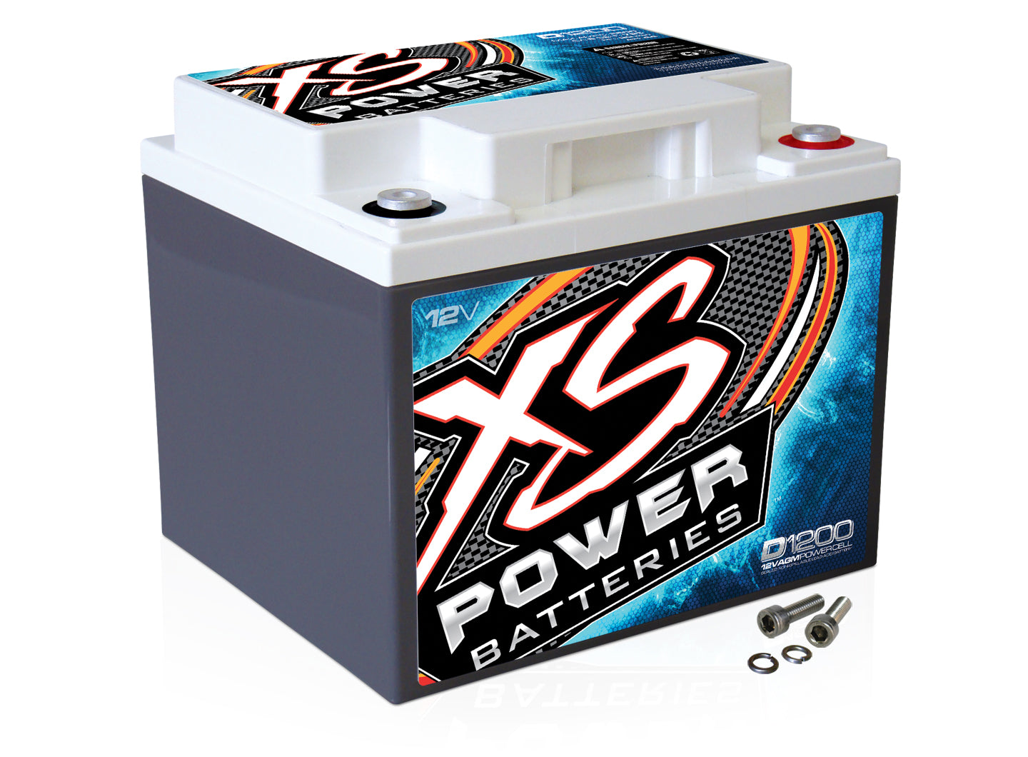 XS Power D1200 2600 Amp Power Cell Car Audio Battery+Hardware+Power/Ground Wires