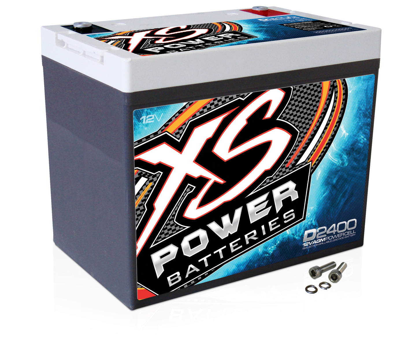 XS Power D2400 3500 Amp Car Audio Battery+Terminal Hardware+Power/Ground Wires