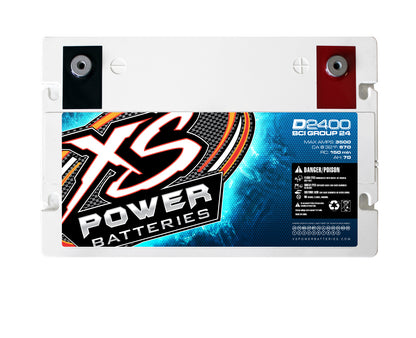 XS Power D2400 3500 Amp Car Audio Battery+Terminal Hardware+Power/Ground Wires