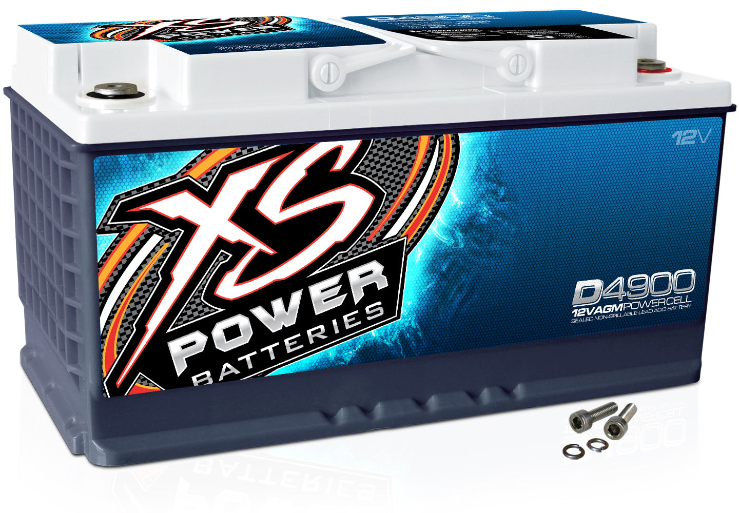 XS Power D4900 4000 Amp 12V Power Cell Car Audio Battery + Power/Ground Wires