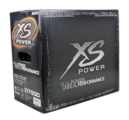 XS Power D7500 6000 Amp 12 Volt Car Audio Sealed AGM Battery+Power/Ground Wires