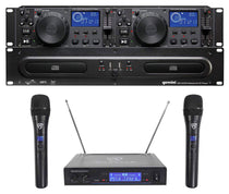 Gemini CDX-2250i DJ Dual Two Deck CD/MP3 Media Player+Dual Wireless Mics
