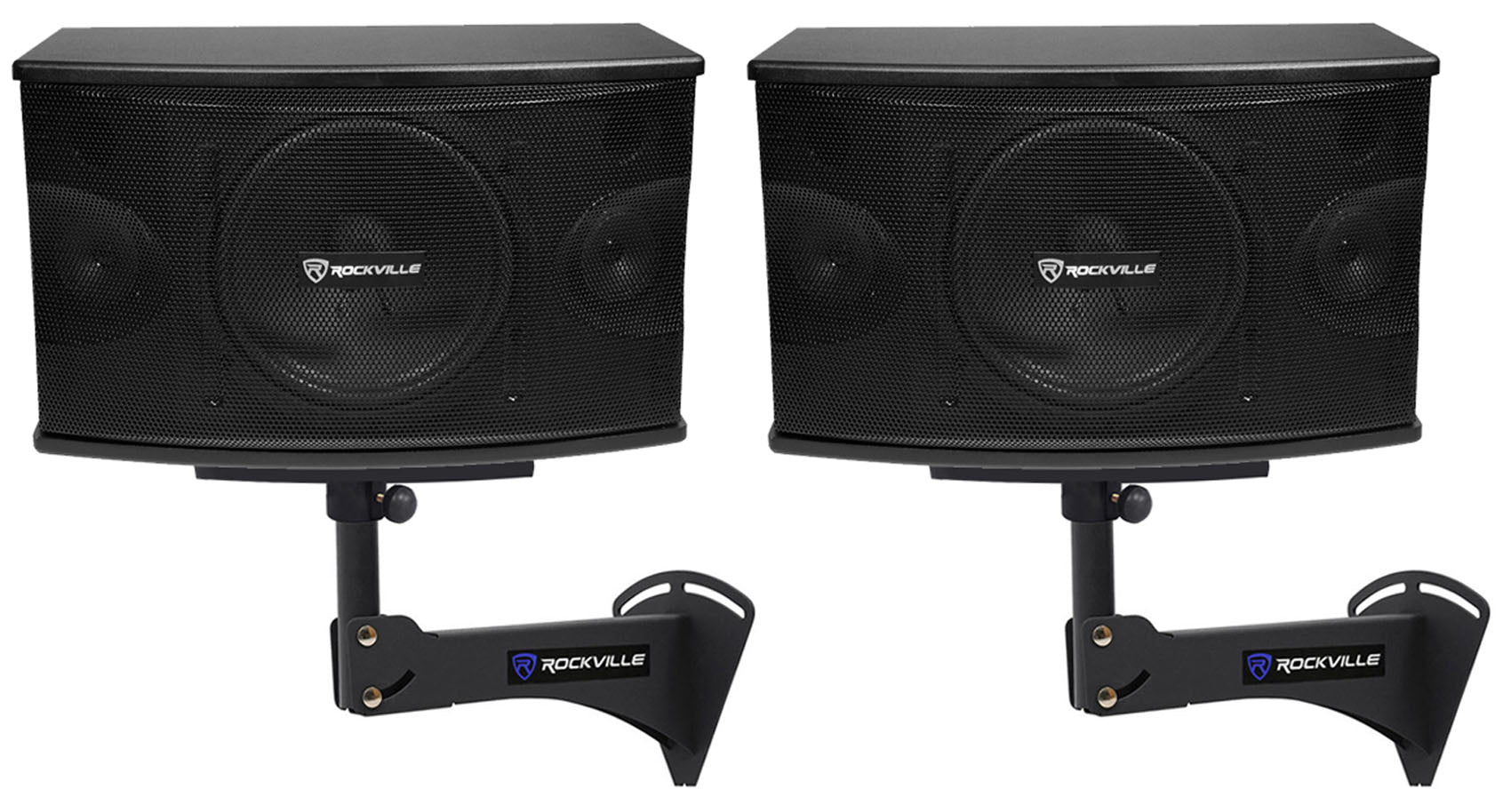 KPS10 10" Karaoke Speakers 2-Pack + RPW20 Mounts + RVSSA1 Adapters Bundle