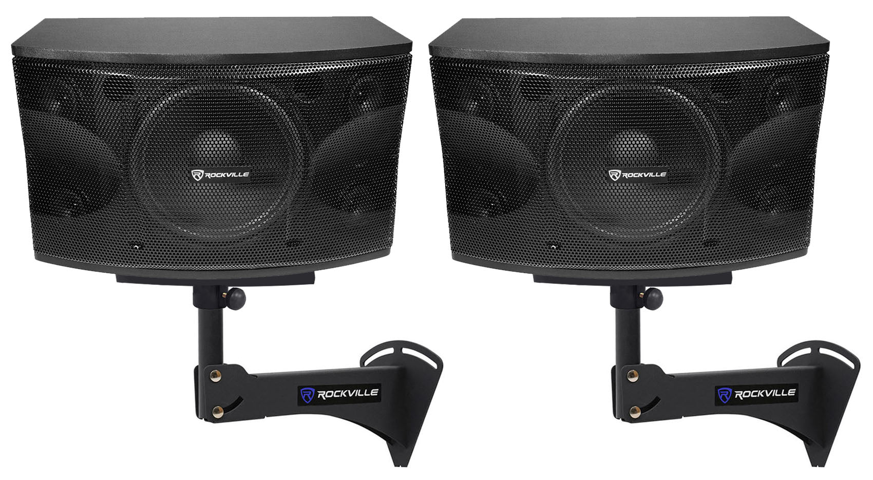 KPS12 12" Karaoke Speakers 2-Pack + Adjustable Wall Mount Brackets Bundle