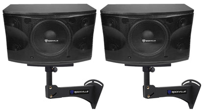 KPS12 12" Karaoke Speakers 2-Pack + Adjustable Wall Mount Brackets Bundle