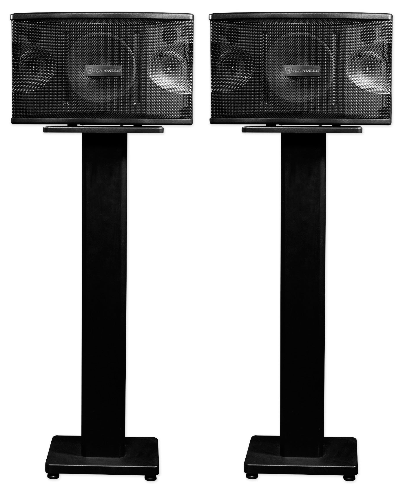 KPS80 8" Karaoke Speakers 2-Pack + 36" Bookshelf Speaker Stands Bundle