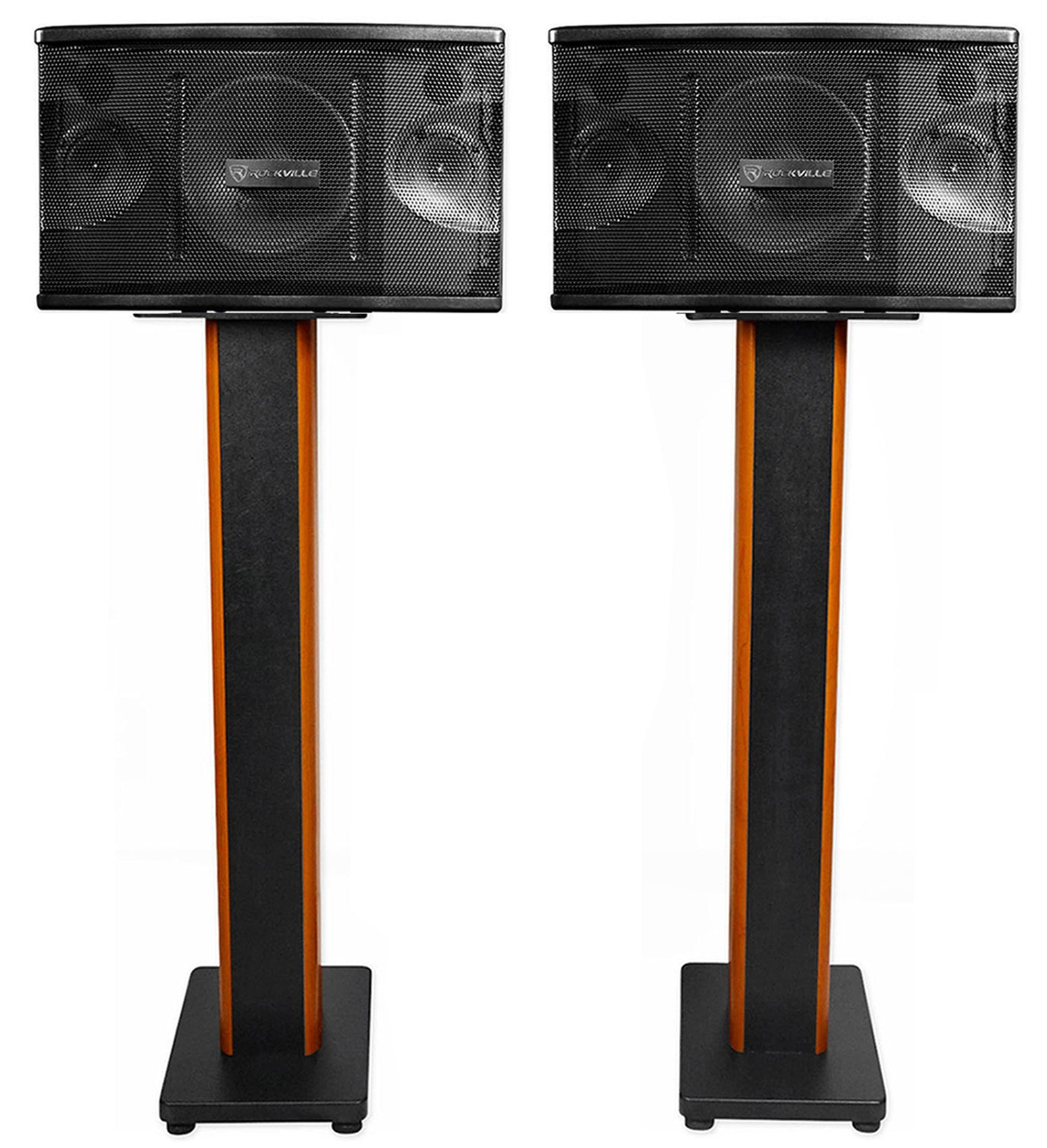 KPS80 8" Karaoke Speakers 2-Pack + 36" Classic Bookshelf Stands Bundle