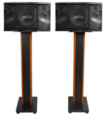 KPS80 8" Karaoke Speakers 2-Pack + 36" Classic Bookshelf Stands Bundle