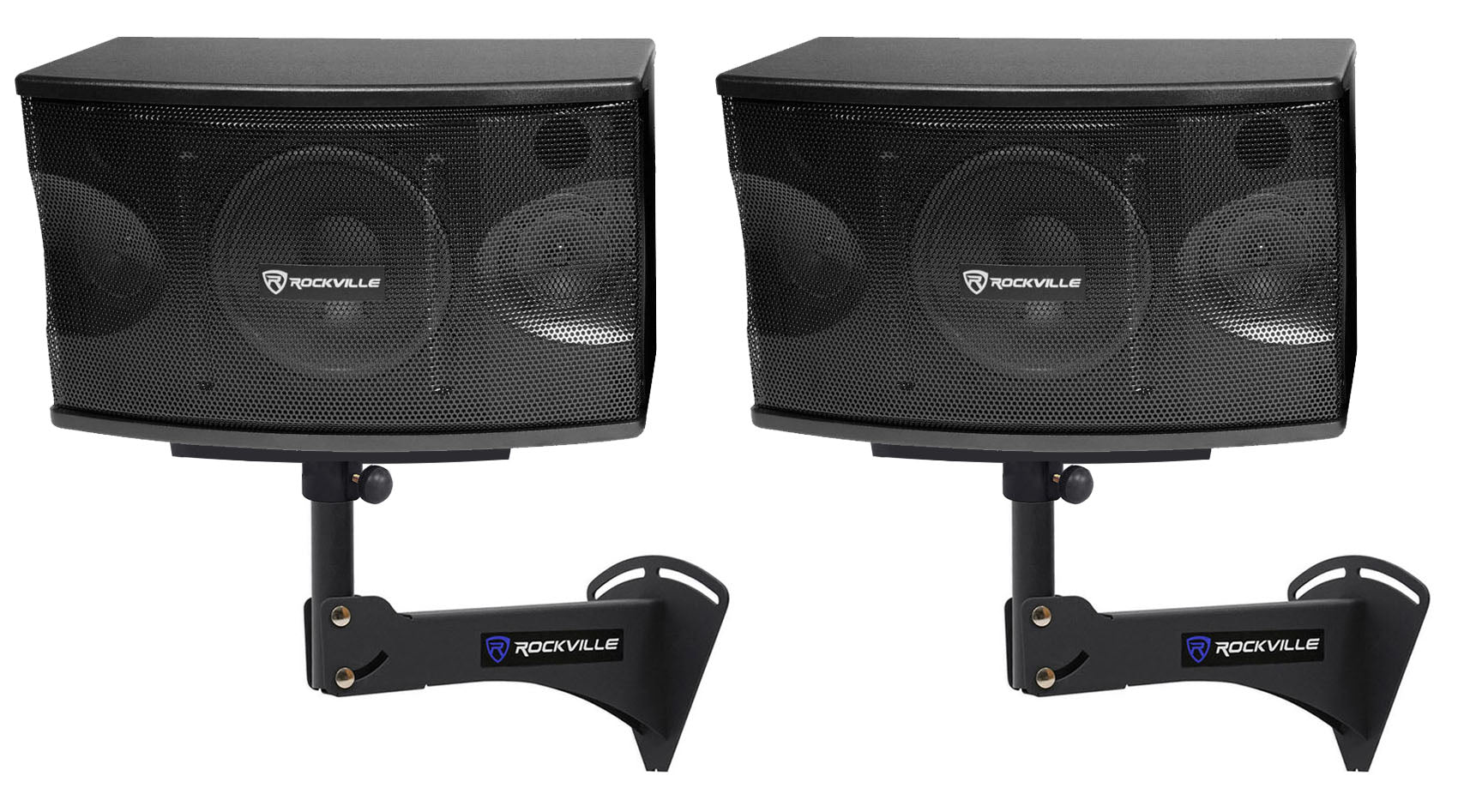 KPS80 8" Karaoke Speakers 2-Pack + Adjustable Wall Mount Brackets Bundle